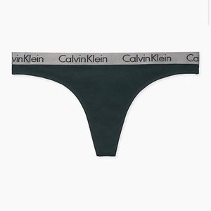 Calvin Klein Metallic Logo Cotton Thong, Size XL